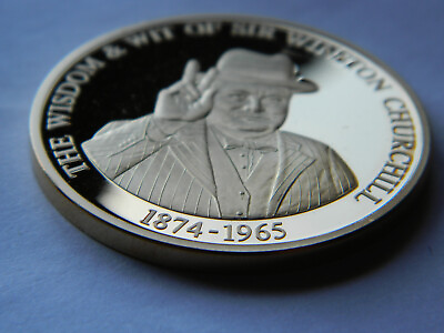 #ad 2010 Commemorative coin: The Wisdom amp; Wit of Sir Winston Churchill Proof BU COA $64.00