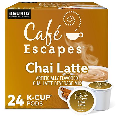 #ad Café Escapes Chai Latte Single Serve K Cup Pods for Keurig 24 Capsules $18.99