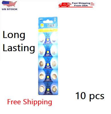 #ad 10 PACK LR44 AG13 L1154 357 LED Button 1.5V Cell Alkaline Battery Free Ship USA $2.79