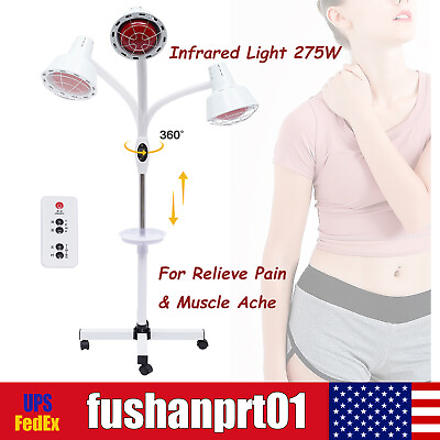 #ad 275W IR Infrared Red Heat Therapy Light Therapeutic Lamp Floor Stand Pain Relief $71.02