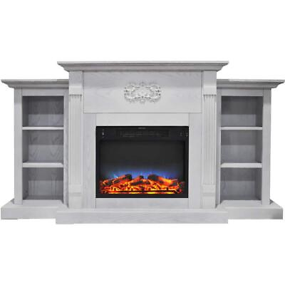 #ad Cambridge Freestanding Electric Fireplace Heater w Built In Bookshelves White $768.03