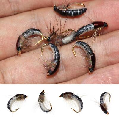 6Pcs#12 Realistic Nymph Scud Fly For Trout Fishing 2024 Insect Baits NEW $2.26