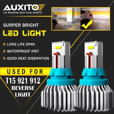 #ad 2X AUXITO T15 921 912 LED Back Up Reverse Light Bulb Super White Canbus CSP EOA $26.99