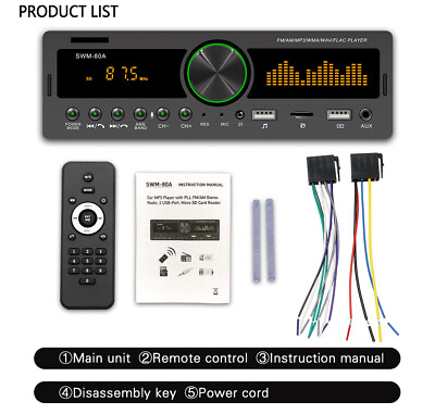 FM Single DIN Car Stereo MP3 Player Bluetooth Handsfree TF AUX IN Audio Radio $24.90