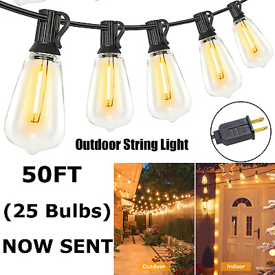 #ad ST38 50ft 100ft Outdoor String Lights Waterproof Led Lights Edison Bulbs $58.99