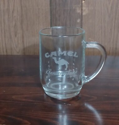 #ad Camel Wide Glass Beer Mug w Handle $30.00