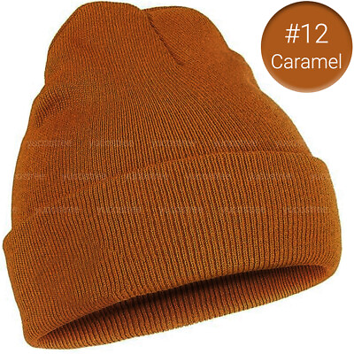 #ad #ad Beanie Hat Cap Plain Knit Ski Skully Cuff Winter Warm Slouchy Men Women Solid CF $5.99