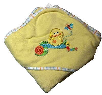 #ad Babies R Us Duck Water Scenery Hooded Baby Towel Body Bath Kid Toddler Yellow $14.99