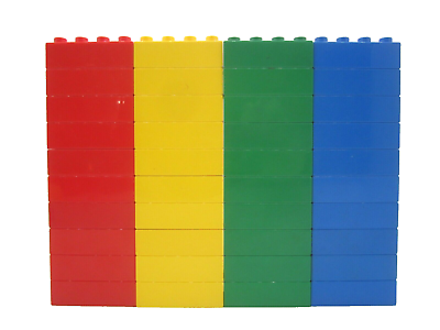#ad Lego Duplo Bricks Lot of 40 2x4 Stud Bricks Blocks Assorted Primary Colors $20.00