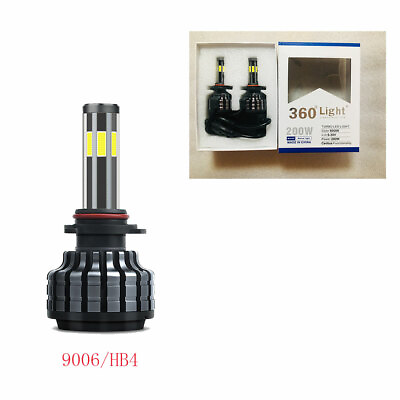 #ad 360°6 Sides LED Headlight Bulbs Conversion Kit 9006 HB4 200W 20000LM 6000K $11.59