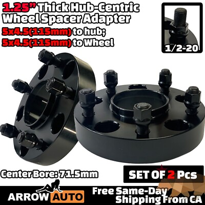 #ad 2x 1.25quot; 5x4.5quot; 115mm Hub Centric Adapter Spacer Fit Cherokee Wrangler Liberty $62.55