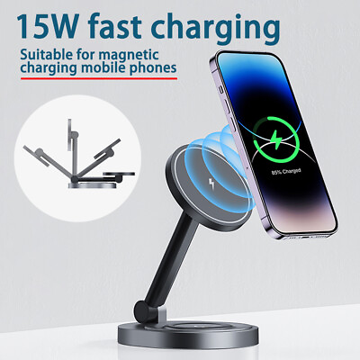 #ad Wireless Charger Stand Holder Mount Chargers Portable Magnetic Cellphone Bracket $22.87