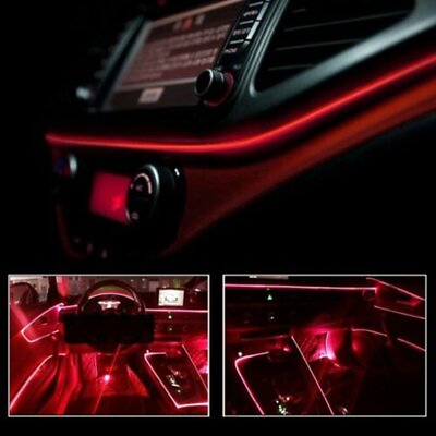 #ad Red LED Auto Car Interior Decor Atmosphere Wire Strip Light Lamp Accessories 5M $9.99