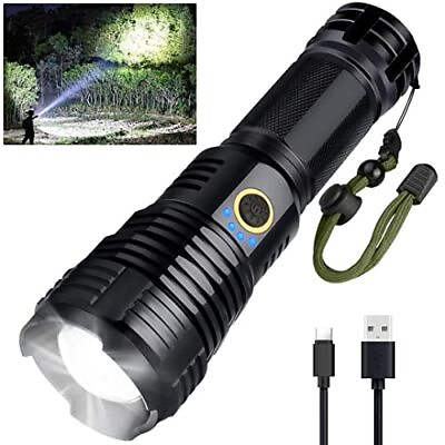 #ad Rechargeable LED Flashlights 990000 High Lumens Flashlight XHP70 Tactical ... $52.66