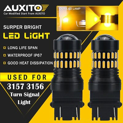 #ad #ad 2x AUXITO Yellow Amber 3157 LED DR Turn Signal Parking Light Blinker Corner Bulb $13.89