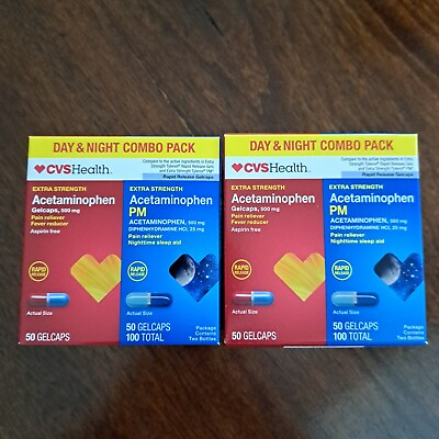 #ad 2 × CVS Health Day amp; Night Combo Acetaminophen 200 Gelcaps Total Exp 02 2024 $10.99