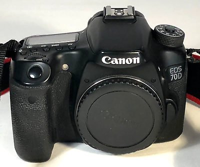 #ad Canon EOS 70D W 20.2MP Digital SLR Camera Black Body Only UNTESTED $179.95