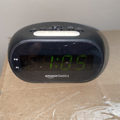 #ad Amazon Basics Black Electric Digital Alarm Clock With LED Display Nightlight $10.20