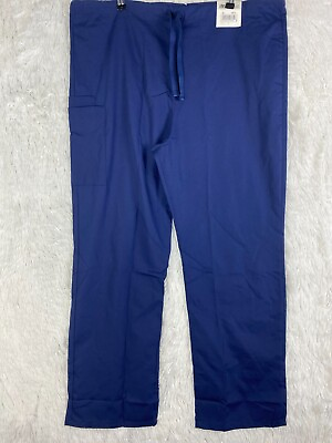 #ad Uniform Advantage UA Scrub Pants Womens L Navy Blue Elastic Waist 2 Pockets NWT $12.99