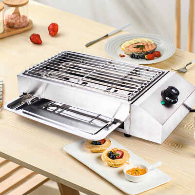 #ad 1800W Electric Table Top Grill Griddle Barbecue BBQ Smokeless outdoor Camping $108.73