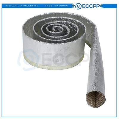 #ad Insulated Metallic Heat Shield Sleeve Wire Hose Cover Wrap Loom Tube 3 4quot; 3Ft $9.89