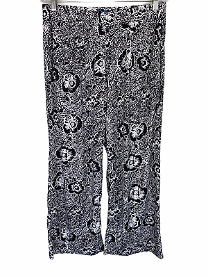 #ad Kelly by Clinton Kelly Petite Pull on Printed Knit Pants Black Floral PM Size $15.00