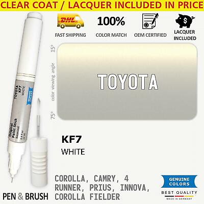 #ad KF7 Touch Up Paint for Toyota White COROLLA CAMRY 4 RUNNER PRIUS INNOVA FIELDER $14.99