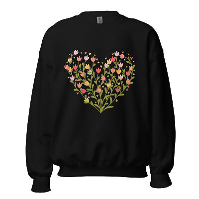 #ad Floral Heart Valentine#x27;s Day Spring Unisex Sweatshirt SMLXL2X3X4X $27.99
