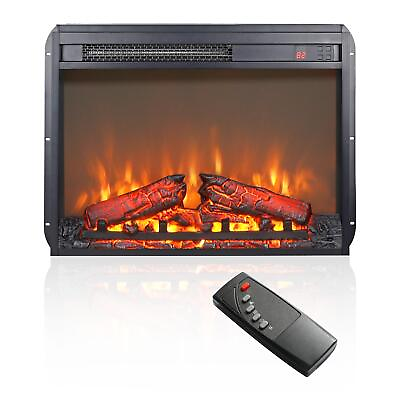 #ad 23quot; Electric Fireplace Insert Ultra Thin Log Set Realistic Flame Remote $120.75