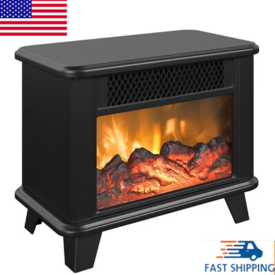 #ad #ad 1500W Electric Fireplace Personal Space Heater Stove Realistic Flame Effect Blac $35.09