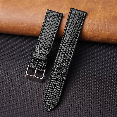 #ad Real Flat Lizard Leather Watch Strap Men Genuine Lizard Watch Band Quick Release $22.79