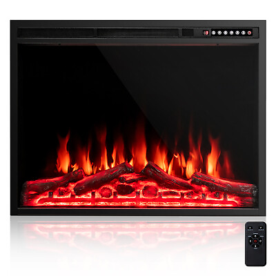 #ad #ad Electric 34quot; Fireplace Insert Heater Log Flame Effect w Remote Control 1500W $239.99