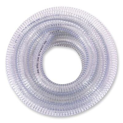 #ad DAVCO 1 ID 5 ft Steel Wire Reinforced Vinyl Tubing Flexible Clear Plastic Heav $35.23