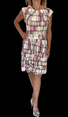 #ad Marc Marc Jacobs Multi Color Elastic Neck Ruffle Tiered Sleeveless Modal Dress M $37.99