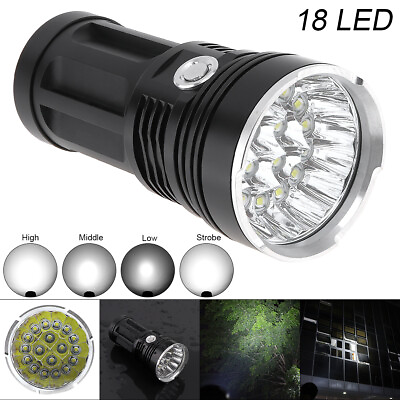 Portable18 LED Waterproof 5400 Lumens Flashlight Rechargeable Torch for Outdoor $40.03