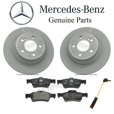 #ad For Mercedes C216 W221 S R230 Rear Sensor Brake Pad Set amp; 2 Disc Rotors Kit OES $250.72
