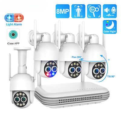 #ad 8CH 8MP Camera Dual Lens Wireless Two way Audio Night Vision Video Surveillance $1549.56