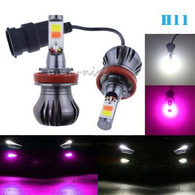 #ad 2x H8 H11 LED Pink Purple White Projector Fog Driving Daytime Running Light Bulb $20.69