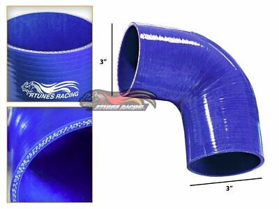 #ad 3quot; Silicone Hose Intake Intercooler Pipe Elbow Coupler BLUE For Mitsubishi $17.09