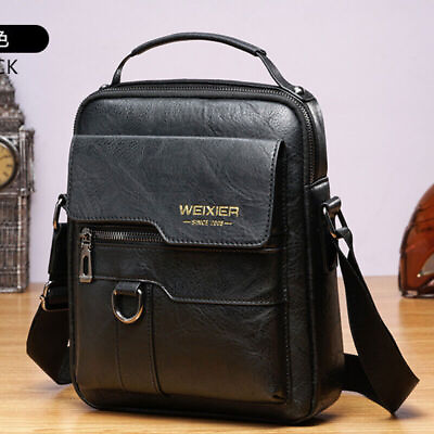 #ad Men#x27;s Handbag Shoulder Bag Leather Business Briefcase Crossbody Casual Fashion G $18.49