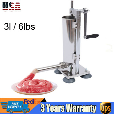 #ad Vertical Hand crank Sausage Maker Stuffer Filler Meat Machine Detachable HOT $55.00