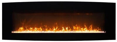 #ad 48quot; Curved Wall Mount Electric Fireplace Remote Digital LED Light Space Heater $386.00