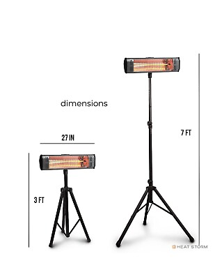 #ad Heat Storm HS 1500 TT 1500W Infrared Space Heater with Tripod Silver $89.99