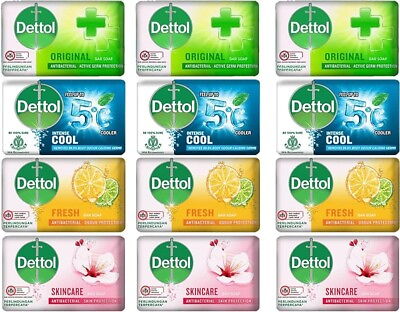 #ad Dettol Anti Bacterial Bar Soap Variety Pack 100g 4 Scents 12 Bars $15.99