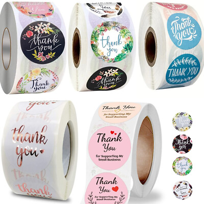 #ad 500Pcs 1 1.5quot; Thank You Stickers Thank You For Supporting Small Business Labels $8.49