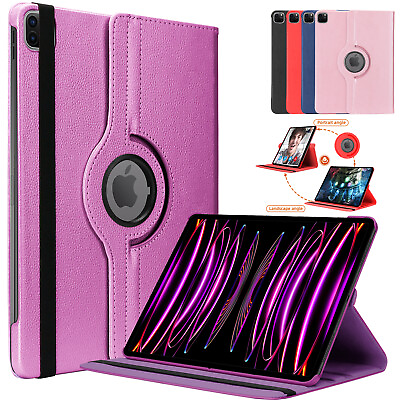 #ad For iPad Pro 12.9 2022 6th 5th 4th 3rd Leather Case Rotating Stand Tablet Cover $13.95