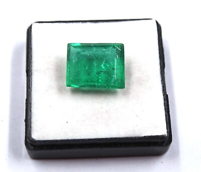 #ad Green Emerald 15.20 Ct Certified Natural Exculsive Colombian Cut Gemstone SMK $11.54