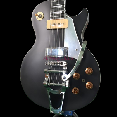 #ad Custom LP Black Electric Guitar 6 String Solid Body P90 Chrome Hardware $323.90
