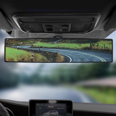 #ad 270mm Wide angle Convex Interior Clip On Car Truck Rear View Mirror Glass Blue $12.99
