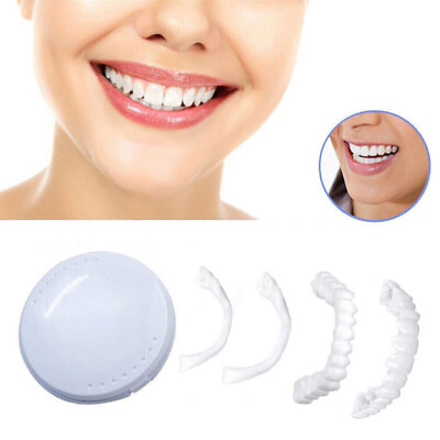 #ad Smile Upper＆Bottom Denture Veneers Cover Dental Teeth FALSE Set On Tooth Easy $5.81